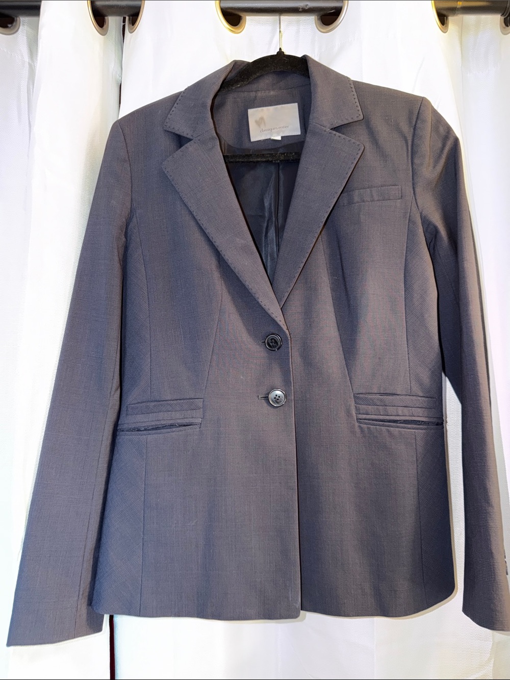 Classic Women's Navy Blue Blazer Jacket - Tailored Two-Button